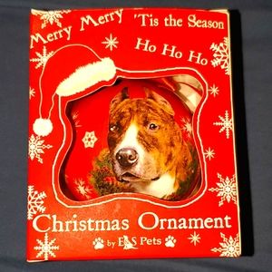 Brindle Pit Bull Christmas Ornament